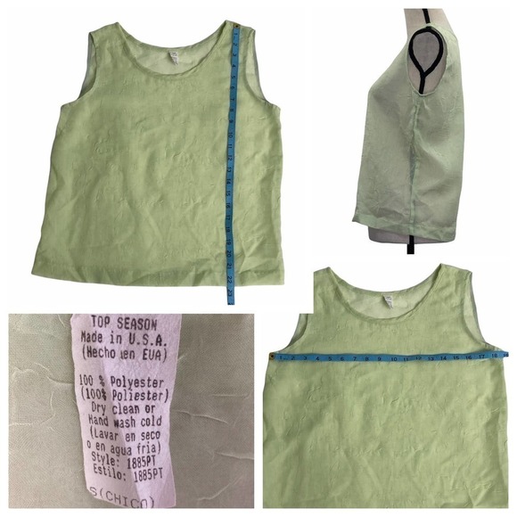 TOP Season Sage Light Green Sleeveless Round Neck Tank Top Blouse - Picture 9 of 10